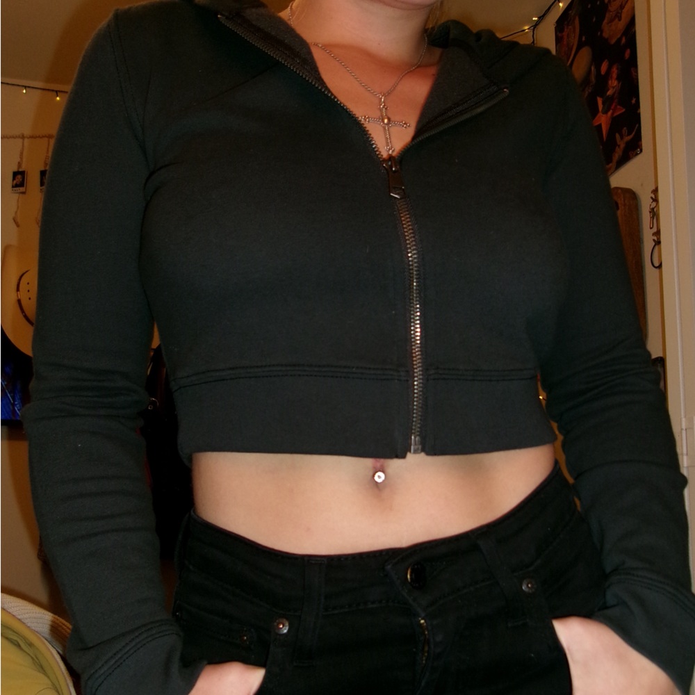 American Eagle cropped zip up jacket